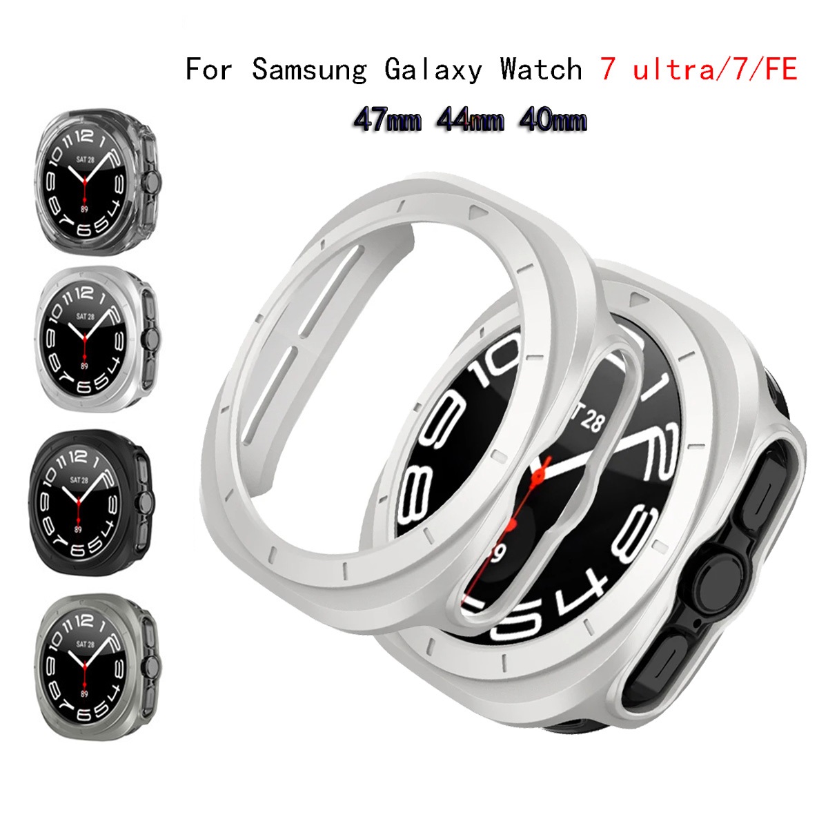 Men'S Accessories Watches - サムスンギャラクシーウォッチ用の中空PCケース,保護フレーム,ハードバンパー,アクセサリーカバー,ウルトラ,40mm, 44mm, 47mm