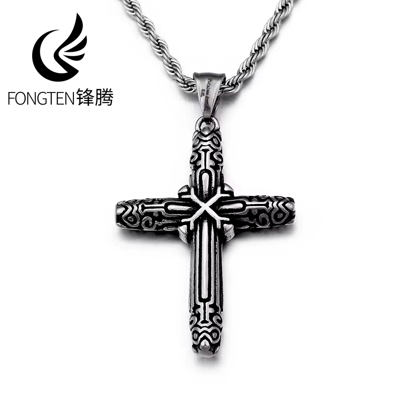Men Accessories Bd - Fongen-男性用のレトロなステンレス鋼のペンダントネックレス,ヴィンテージネックジュエリー,チョーカーアクセサリー
