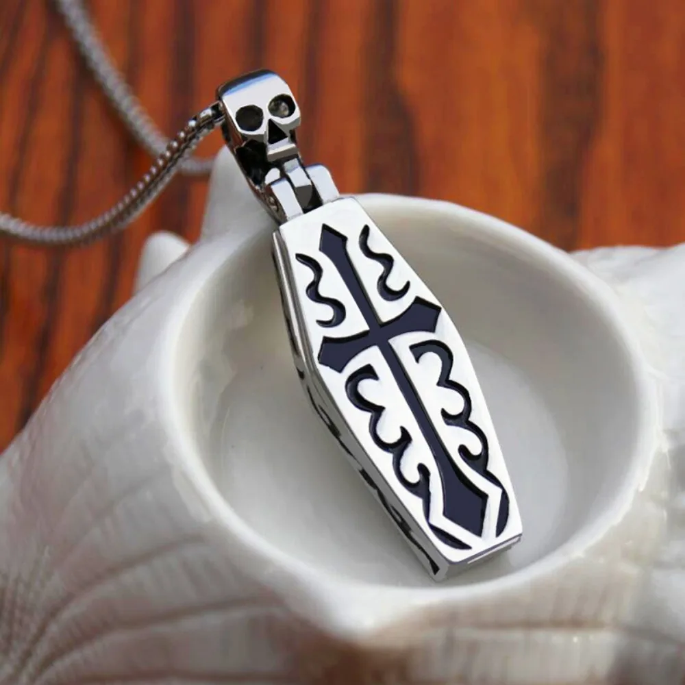 Men'S Vampire Accessories - 男性用スカルペンダントネックレス,スチームパンク,ヒップホップ,パンク,スプライス,ジュエリー,ギフトアクセサリー