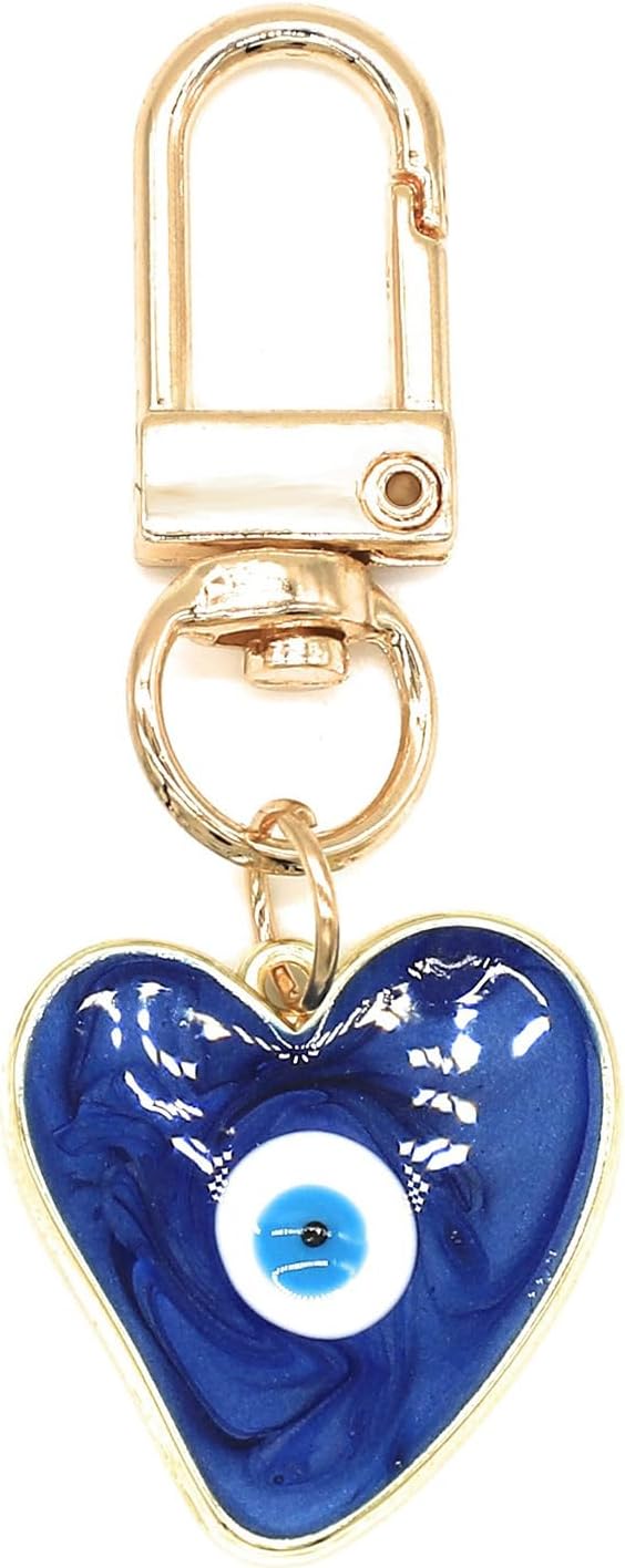 Men Accessories Evil Eye - 邪眼キーホルダー スウェットハートキーホルダー 女性男性用保護チャーム 車のキーリング バッグ財布アクセサリー クリスマスギフト
