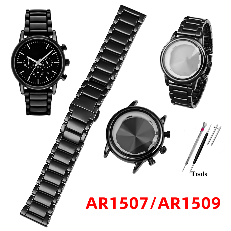 Men'S Accessories Armani - 男性用セラミックストラップとケース,時計アクセサリー,高品質,ar1507,ar1509,ar1451,ar1452,ar1400,ar1410シリーズ