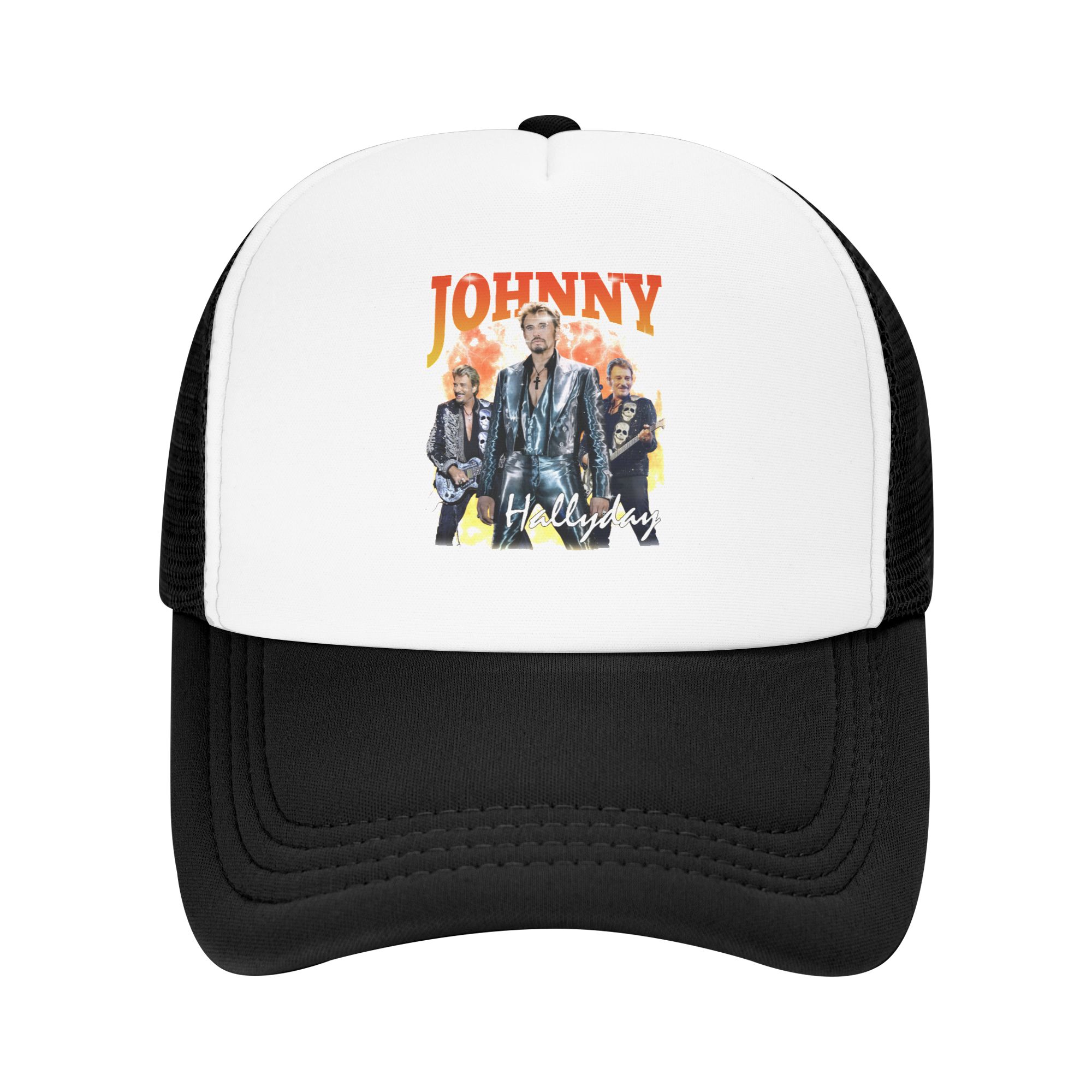 Hat Snapback Cap - ジョニー・アリデイ野球帽男性女性パーソナライズされた通気性のあるフランス歌手ロックミュージックトラック運転手帽子ストリートウェアスナップバックお父さん帽子
