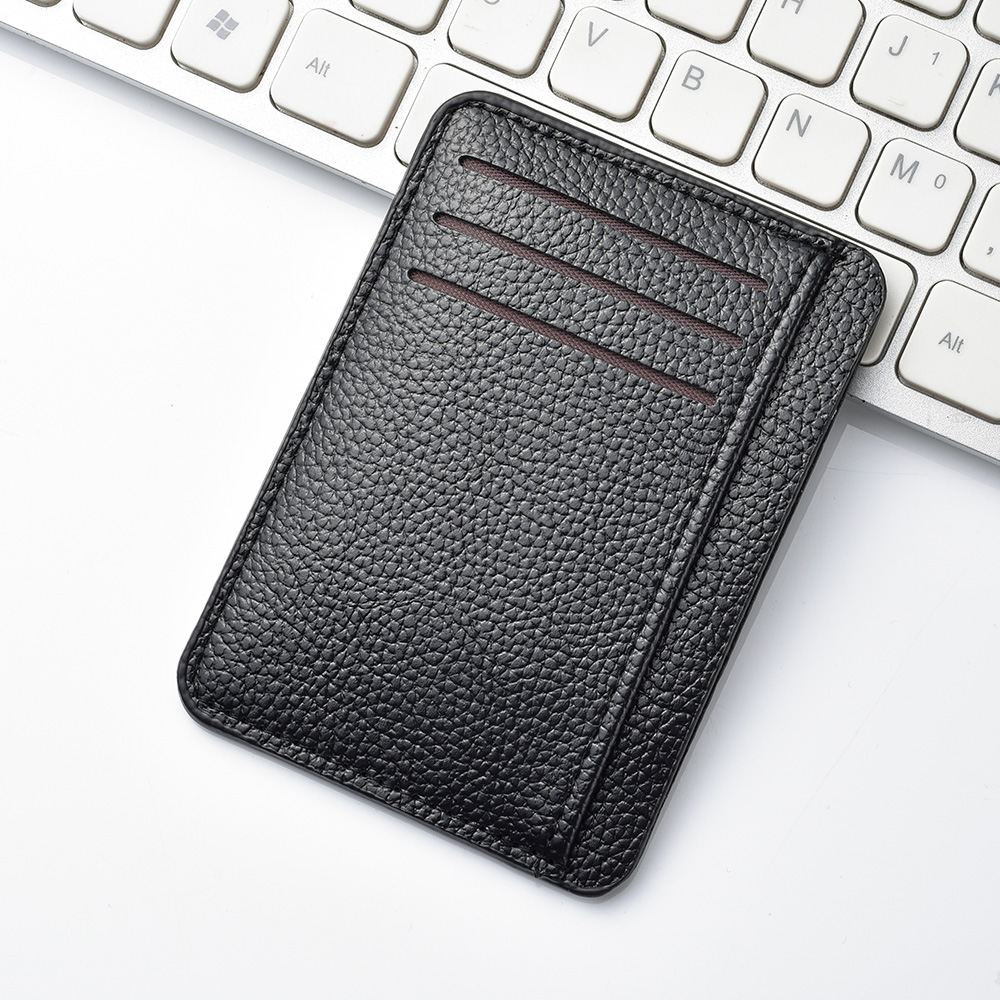 Card Case Minimalist - 1Pc 新超薄型ソフト財布 Pu レザーミニクレジットカード財布キャンディーカラー銀行クレジットカードボックス女性男性名刺セット