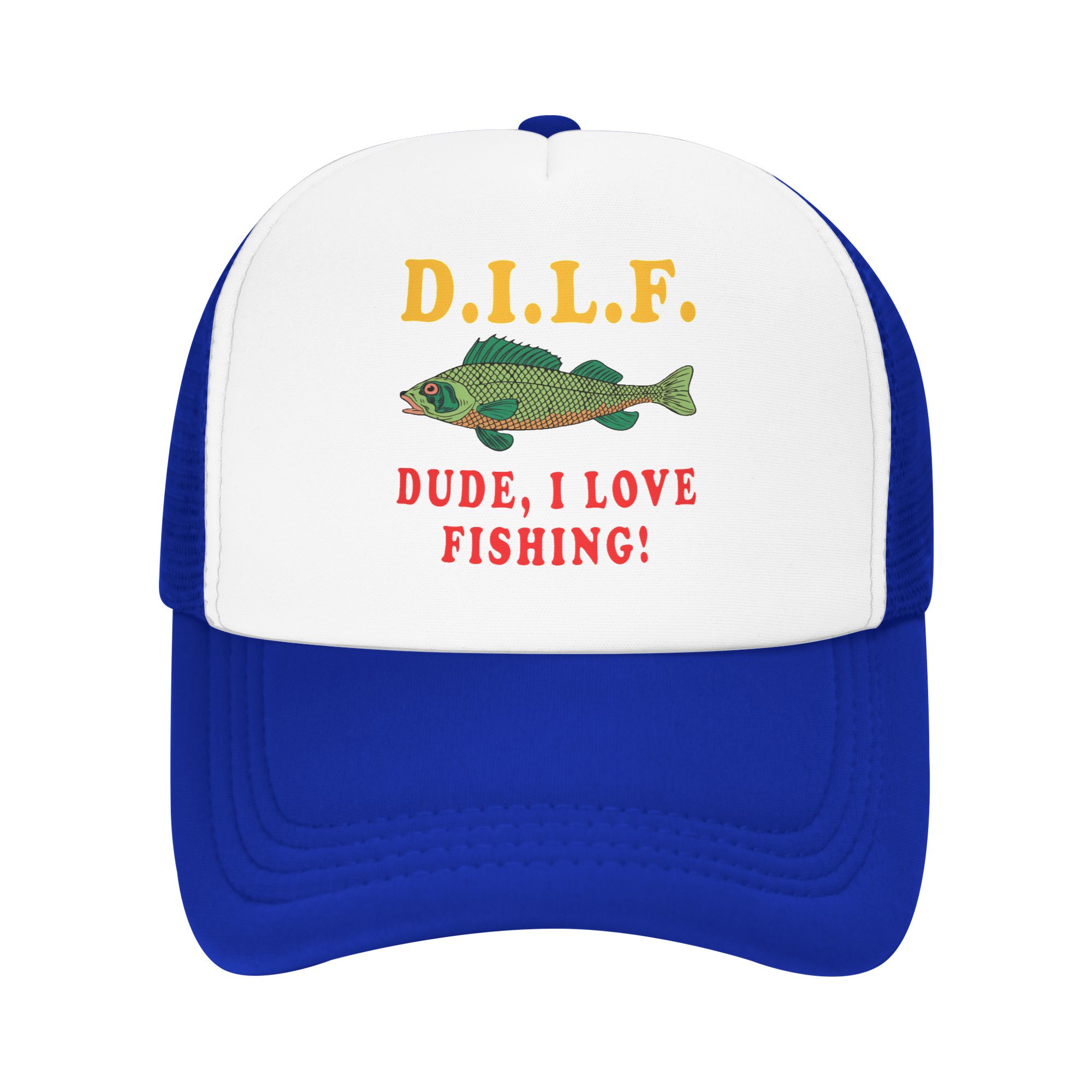 Hat Snapback Cap - Dude I Love Fishing DILF ミームベースボールキャップ