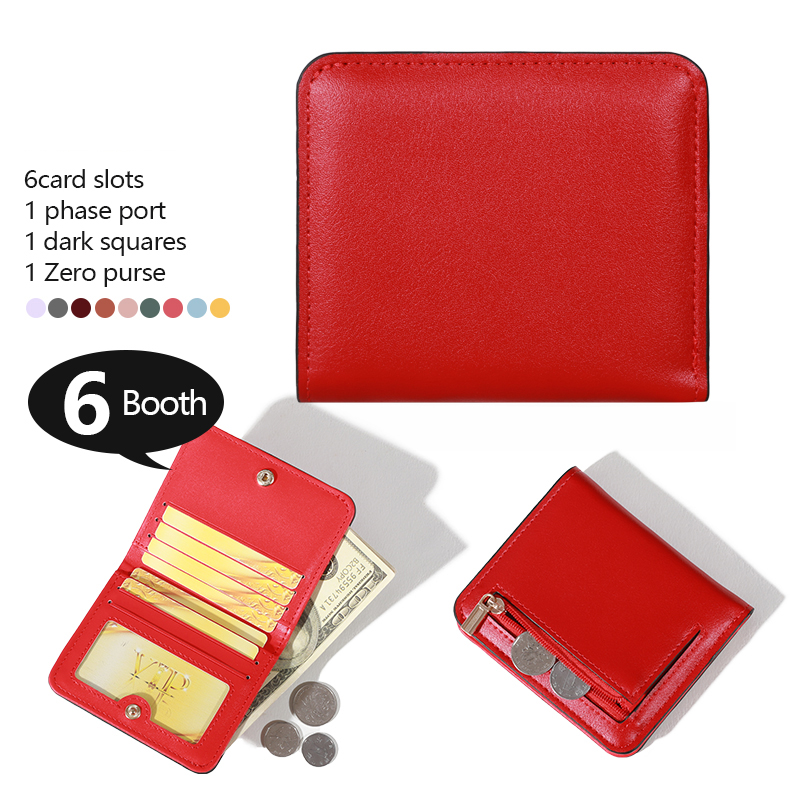 Card Case Minimalist - PU ミニマリスト財布 - スナップ留め、ジップポケット、多機能クレジットカードホルダー、日常使用のためのカジュアルなユニセックスバッグ