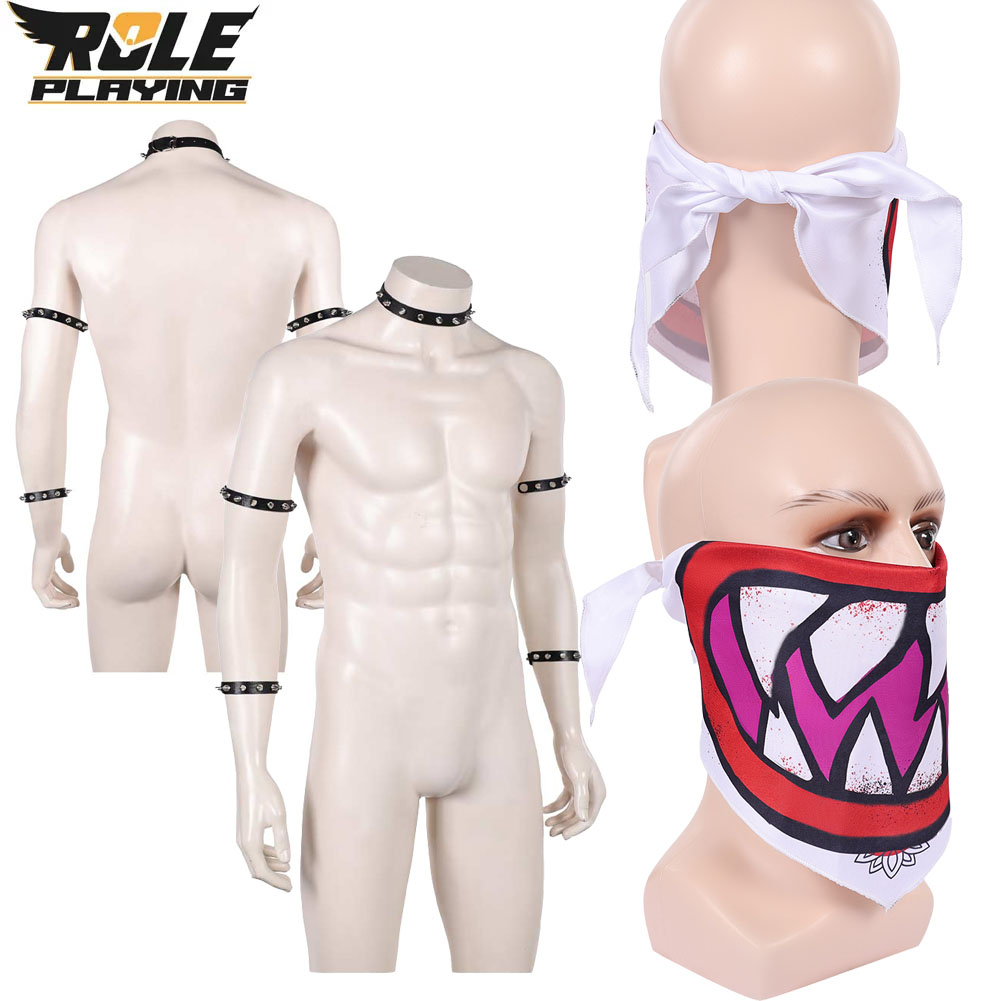Men Accessories Kit - クッパジュニアコスプレスカーフマスクブレスレット首輪映画ブラザーズコスチュームアクセサリー小道具大人男性用ファンタジー衣装ハロウィンカーニバル