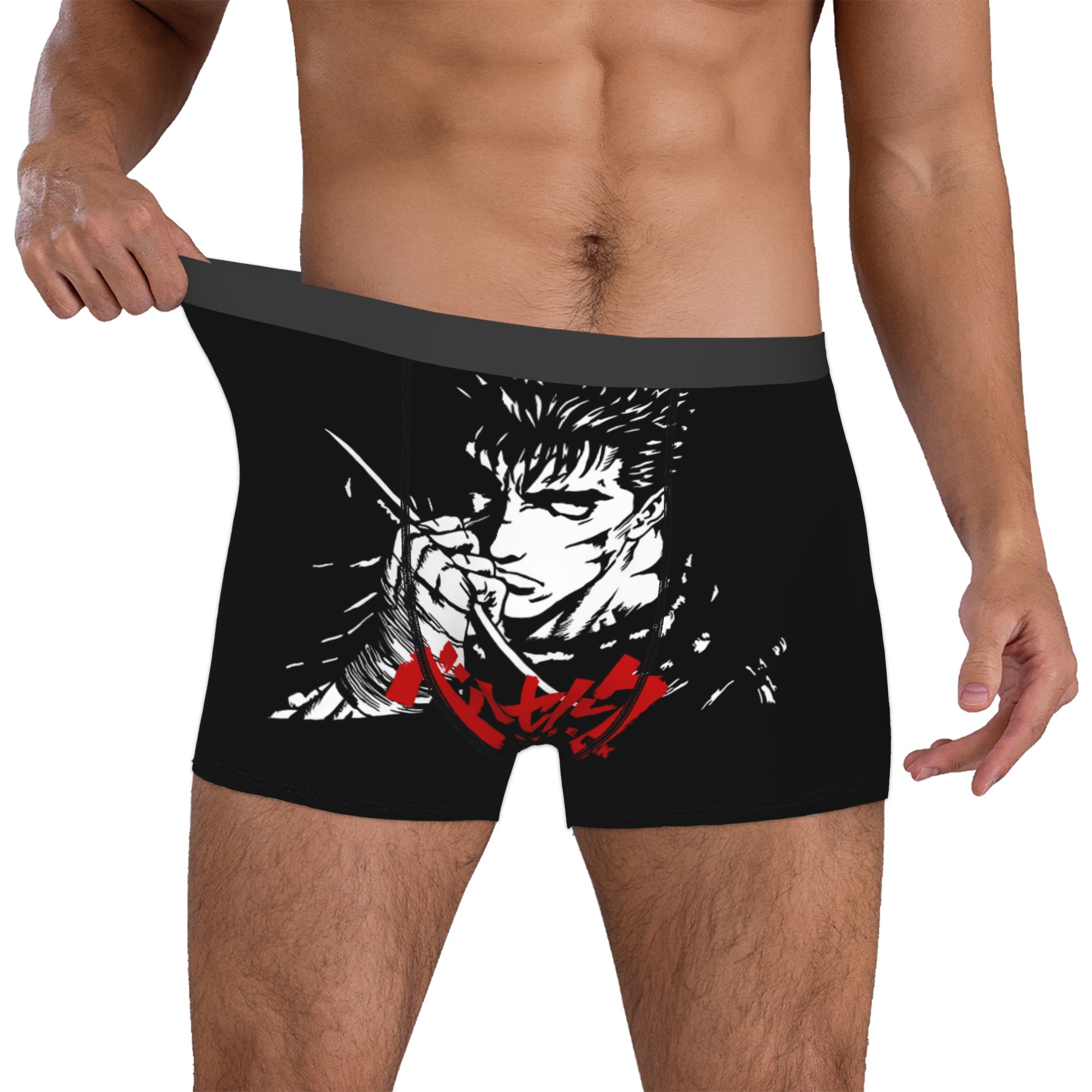 Men'S Accessories Clothing - B-Berserks ボクサーパンツ男性用 3D プリントブランドウォリアーズ刻印入り戦士コミック下着パンティーブリーフストレッチパンツ