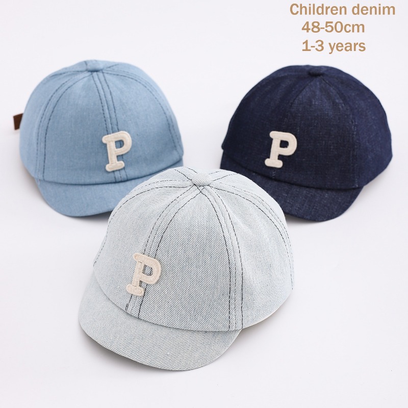 Hat Snapback Cap - キッズデニム野球帽 48-50cm ウォッシュドコットン カジュアルハット 男の子 女の子