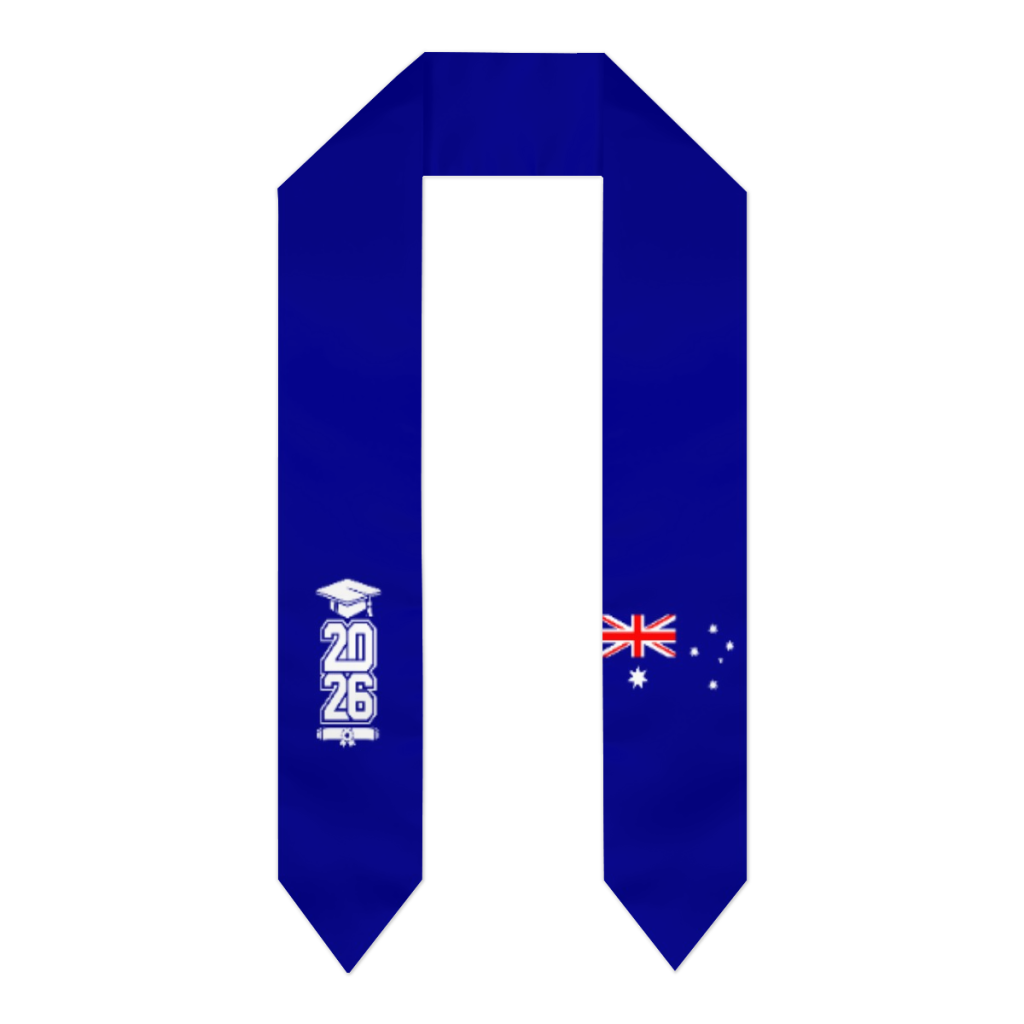 Men'S Accessories Australia - 2026年卒業生用 オーストラリア国旗柄スカーフ 卒業サッシュ ストール 留学 大人用