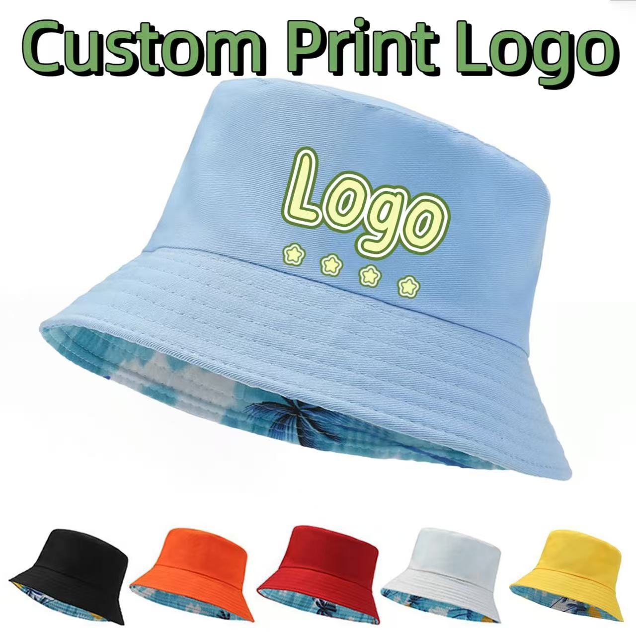 Hat Snapback Cap - カスタムプリントロゴ入り日よけ両面フィッシャーマンキャップ男女兼用旅行登山用バケットハット