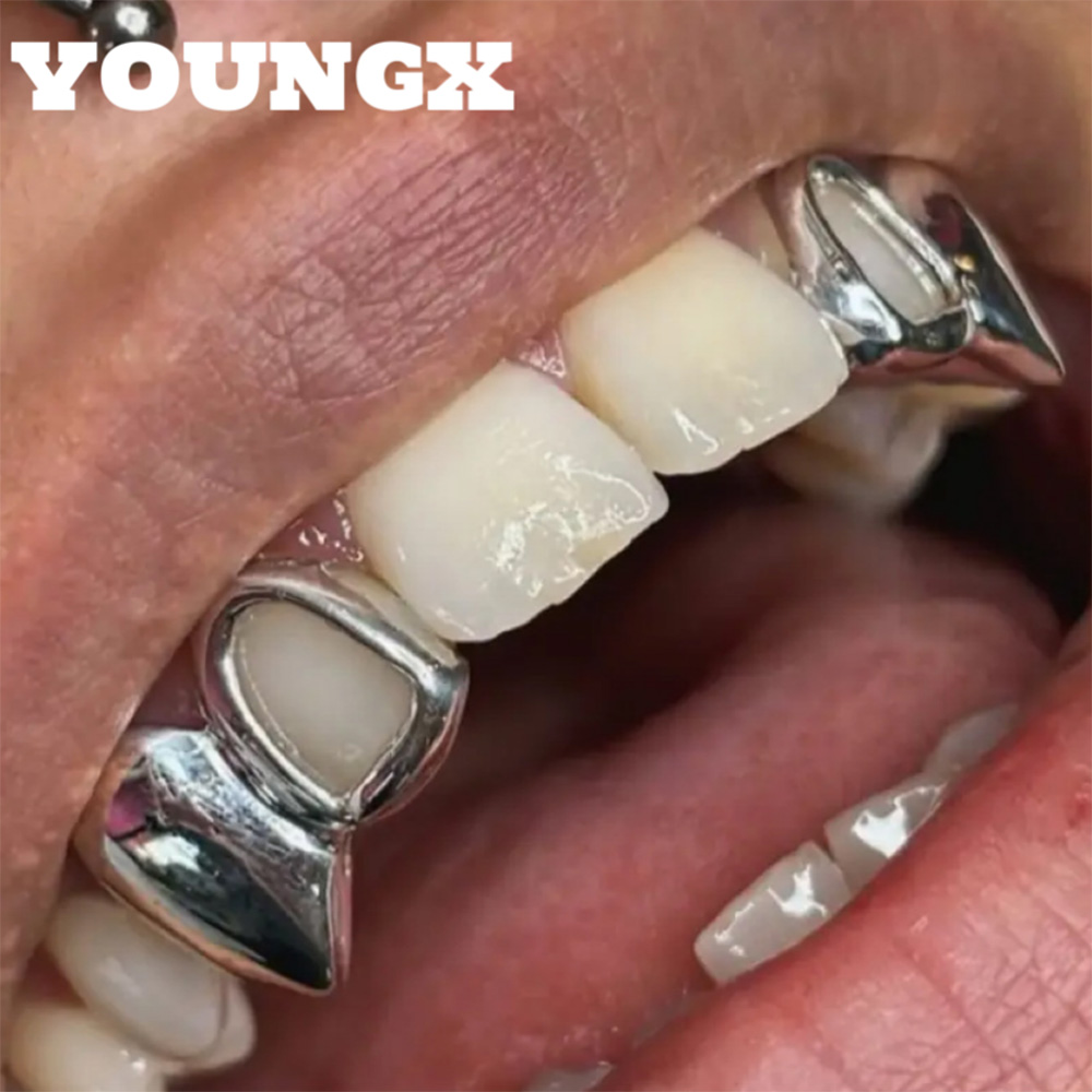 Men'S Vampire Accessories - YOUNGX ヒップホップ ダブルホロー グロッシー トゥースキャップ 女性男性用