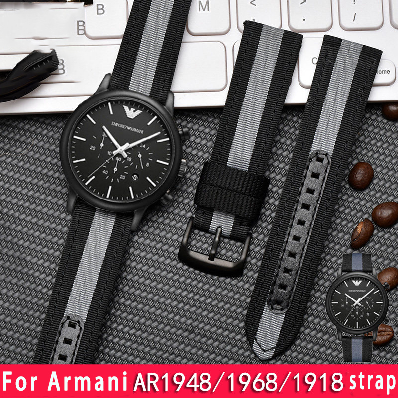 Men'S Accessories Armani - アルマーニ AR1948 1968 1918 ナイロンストラップルイージシリーズメンズキャンバス時計ストラップアクセサリー 20