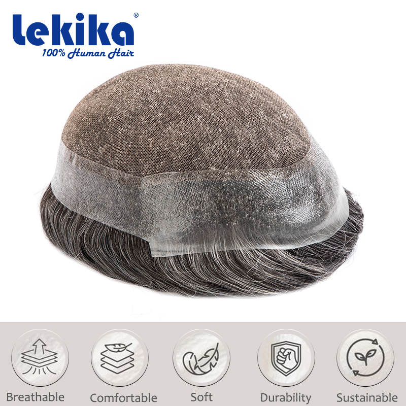 Men'S Accessories Australia - オーストラリア製男性用かつら レースとPUベース 男性用毛髪補綴材 通気性のあるヘアシステム 交換用ヘアアクセサリー 6インチかつら