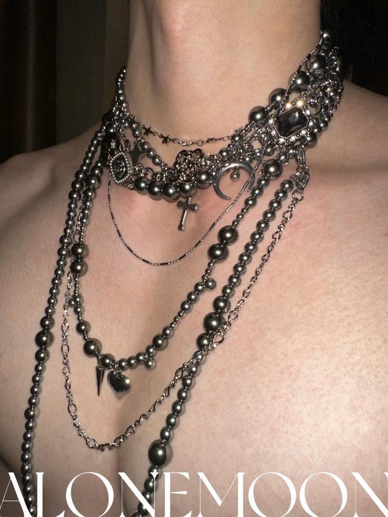 Men'S Accessories Clothing - 男性と女性のためのチタンとスチールのボディチェーン,オリジナルのネックレス,ジーンズ,ボディアクセサリー,同じスタイル,重工業
