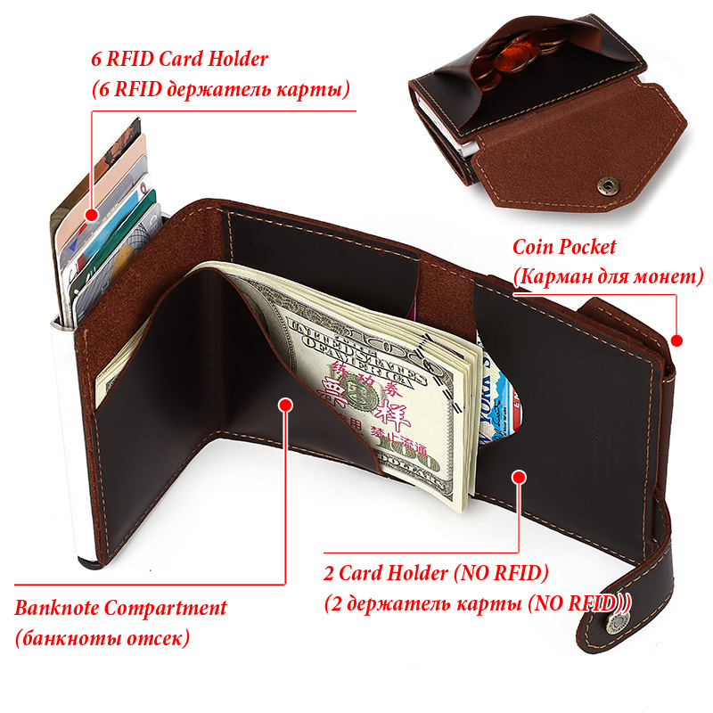 男性用ミニマリストアルミカードホルダー,クレイジーホースヴィ - Card Case Minimalist のレビューと価格