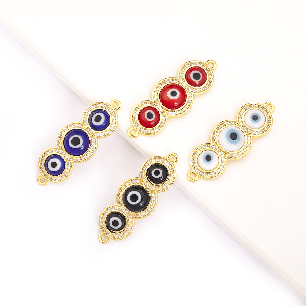 ぷっくりした豆の形をした邪視豆ペンダント、4色のエナメルガラ - Men Accessories Evil Eye のレビューと価格