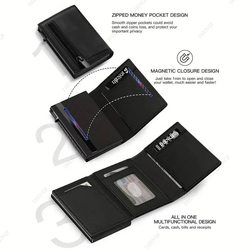 OUIO Rfid クレジットカードホルダー財布メンズ銀行カ - Card Case Minimalist のレビューと価格