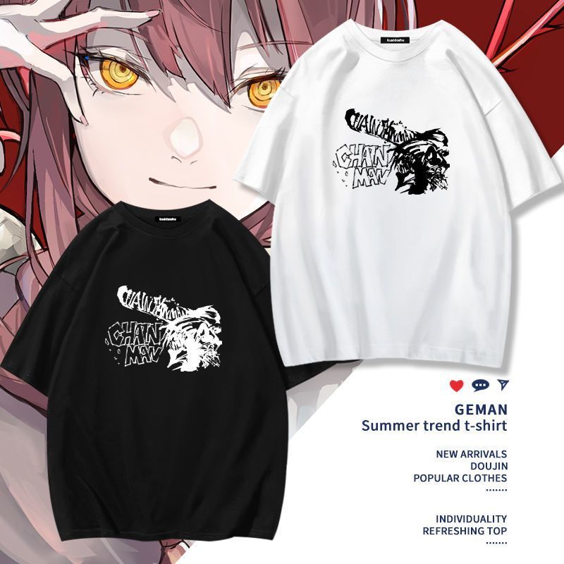 チェーンソーマンアニメマキマポチタ周辺半袖 Tシャツ面白い女 - Men'S Accessories Clothing のレビューと価格