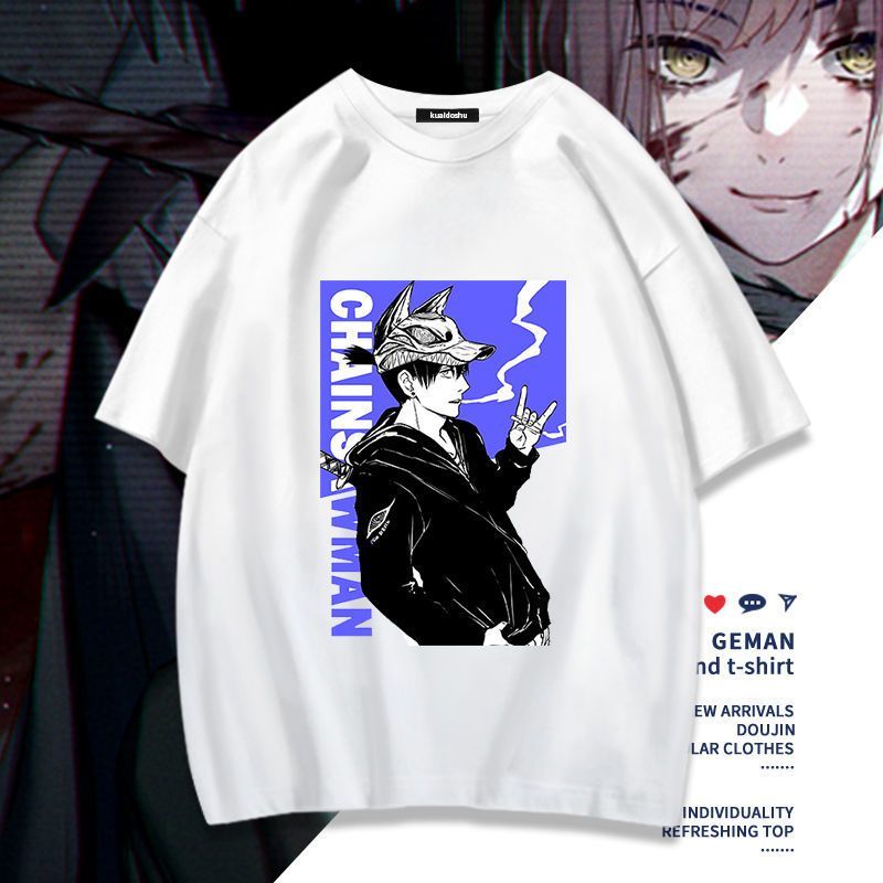 チェーンソーマンアニメマキマポチタ周辺半袖 Tシャツ面白い女 - Men'S Accessories Clothing のレビューと価格