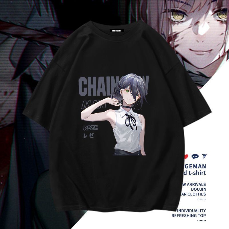 チェーンソーマンアニメマキマポチタ周辺半袖 Tシャツ面白い女 - Men'S Accessories Clothing のレビューと価格