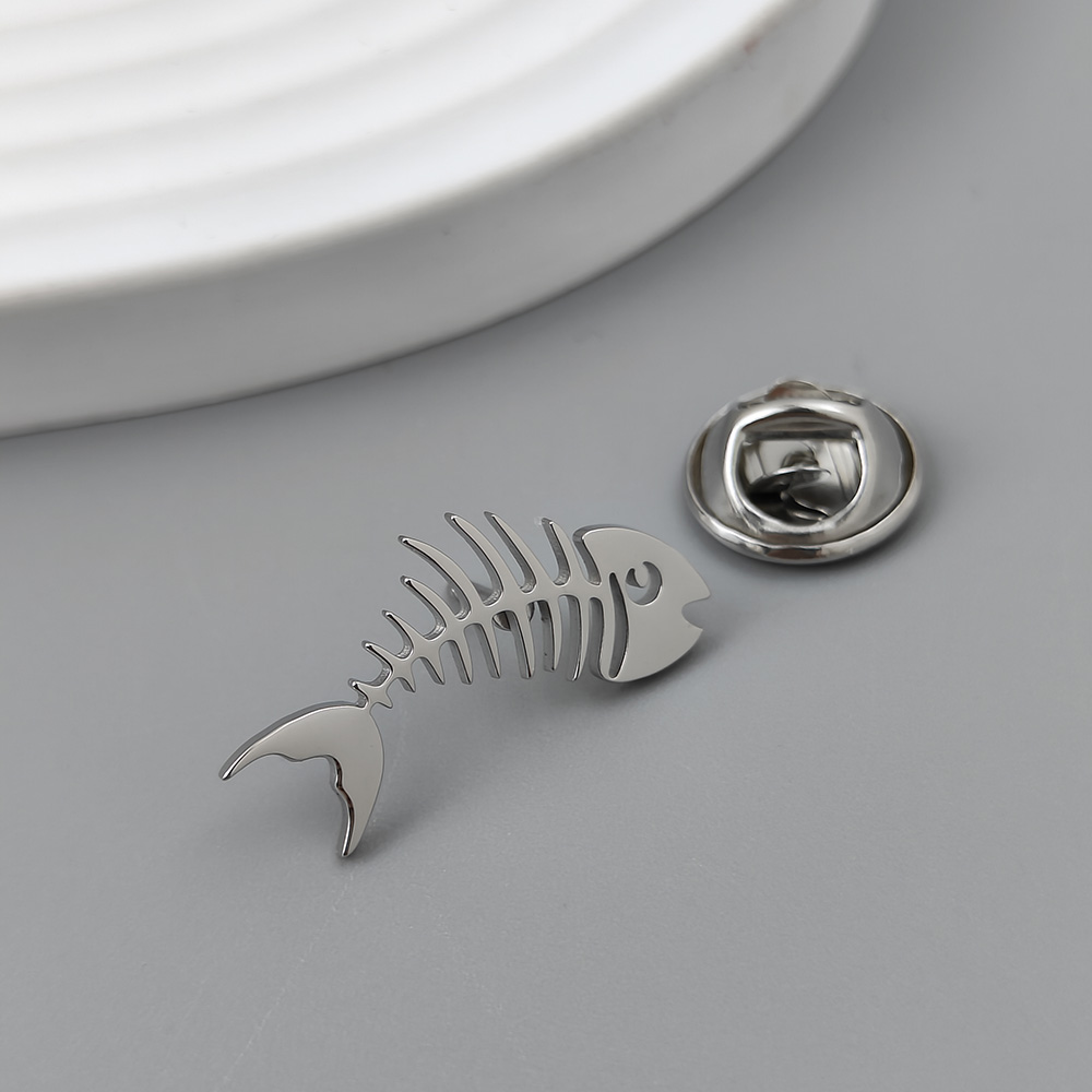 クリエイティブな魚の骨の金メッキバッジ、メンズカラーブローチ - Men'S Accessories Gift Set Branded のレビューと価格