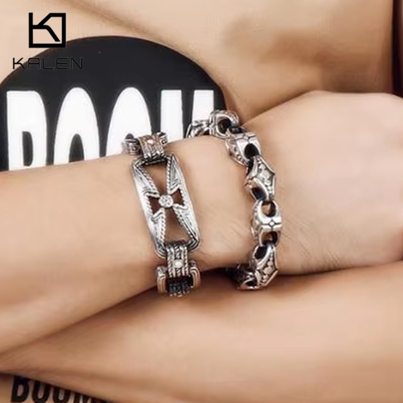KALEN パンククロスブレスレットメンズステンレス鋼 21 - Men Accessories Bd のレビューと価格