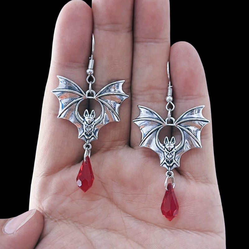 ゴシック吸血鬼バットイヤリング女性男性ファッション魔女ジュエ - Men'S Vampire Accessories のレビューと価格
