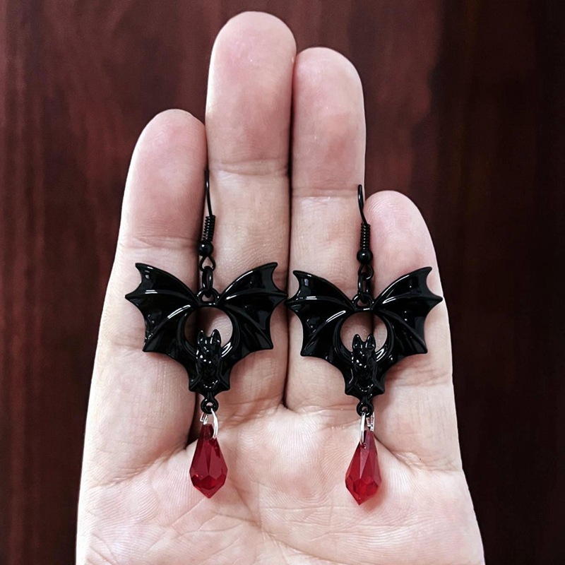 ゴシック吸血鬼バットイヤリング女性男性ファッション魔女ジュエ - Men'S Vampire Accessories のレビューと価格