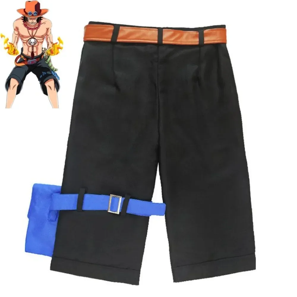 アニメポートガス·D·エースコスプレ衣装白ひげ海賊団黒ショー - Men Accessories Kit のレビューと価格