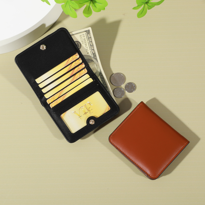 PU ミニマリスト財布 - スナップ留め、ジップポケット、多 - Card Case Minimalist のレビューと価格