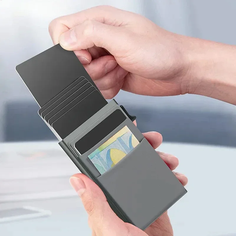 男性 Rfid 盗難防止保護クレジットカードホルダー薄型スリ - Card Case Minimalist のレビューと価格