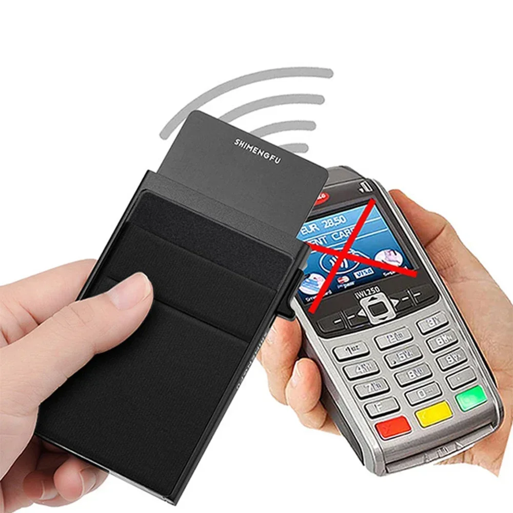 男性 Rfid 盗難防止保護クレジットカードホルダー薄型スリ - Card Case Minimalist のレビューと価格