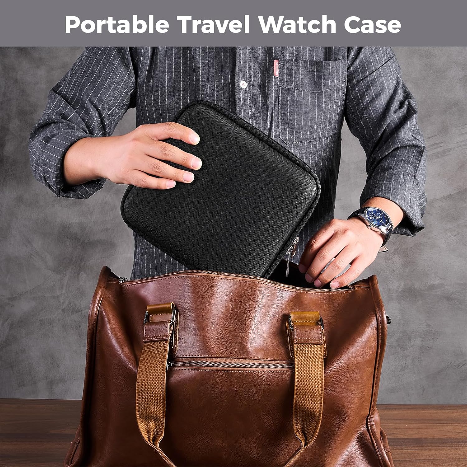 トラベルウォッチブレスレット収納ケース 6 スロットハードシ - Men'S Accessories Watches のレビューと価格