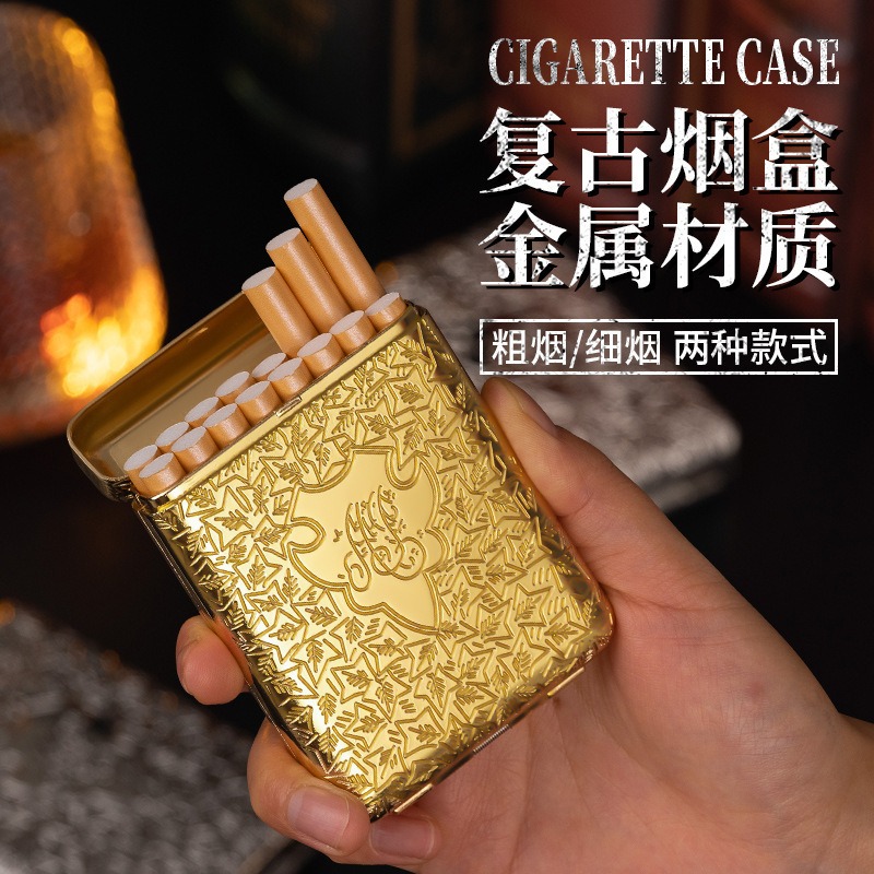 新レトロ彫刻メタル20本入り16パックシガレットケース 密閉 - Men'S Mens Accessories のレビューと価格