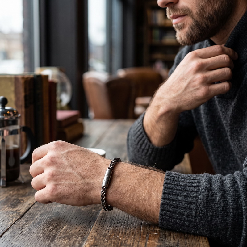 新しいステンレス製の個性的なトレンドメンズブレスレット、レト - Men Accessories Bd のレビューと価格