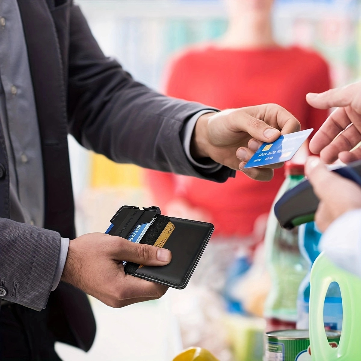 男性用ミニマリストウォレット,RFID,傷に強い,クレジット - Card Case Minimalist のレビューと価格