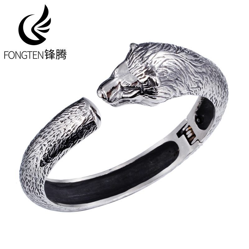 Fongten バイキングウルフヘッドステンレス鋼メンズバン - Men Accessories Bd のレビューと価格