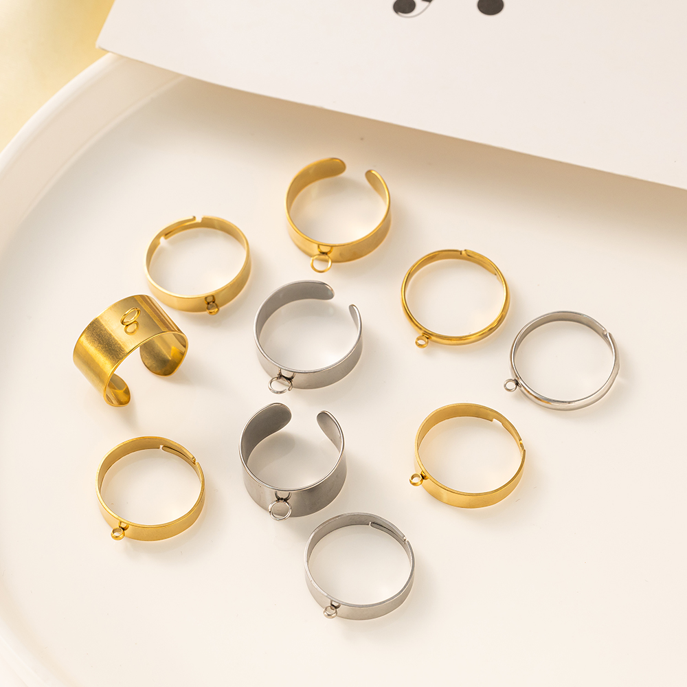 5 ピース/ロットステンレス鋼ゴールドカラーオープン調節可能 - Men Accessories Collection のレビューと価格
