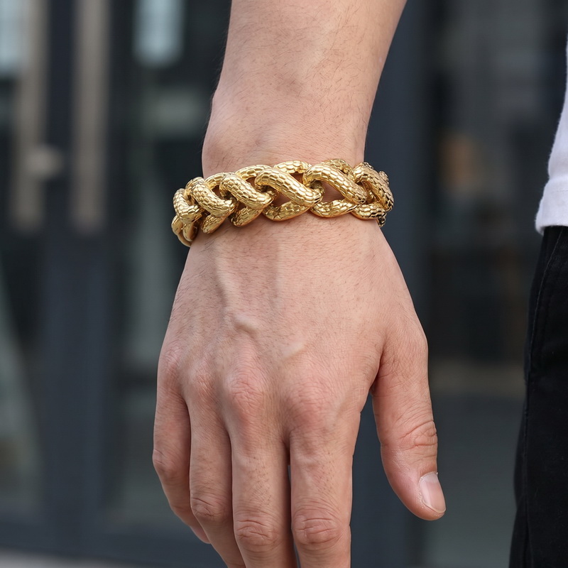 カレン スネークスキン キューバンリンク メンズブレスレット - Men Accessories Bd のレビューと価格